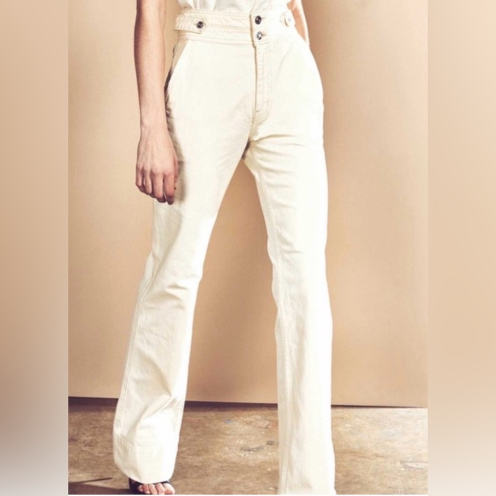 Current/Elliott Off-White Ultra High-Rise Jeans